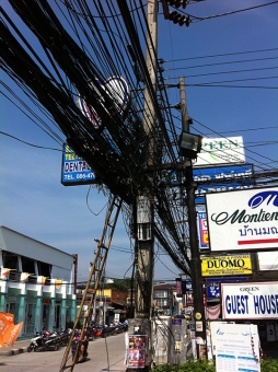 Telephone Wires in Phnom Penh