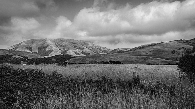 B&W Pano Looking East from Point Reyes