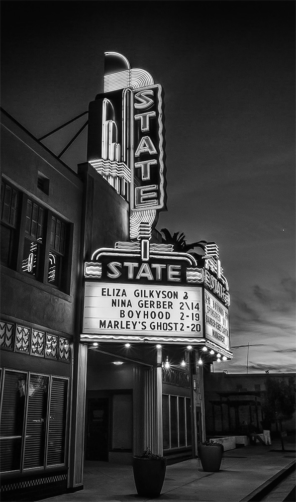 Auburn State Theater, Auburn, CA, February, 2015, https://www.facebook.com/StateTheater Also seen on Monochrome Madness #50 http://leannecolephotography.com/2015/02/18/mm50-monochrome-madness-50/