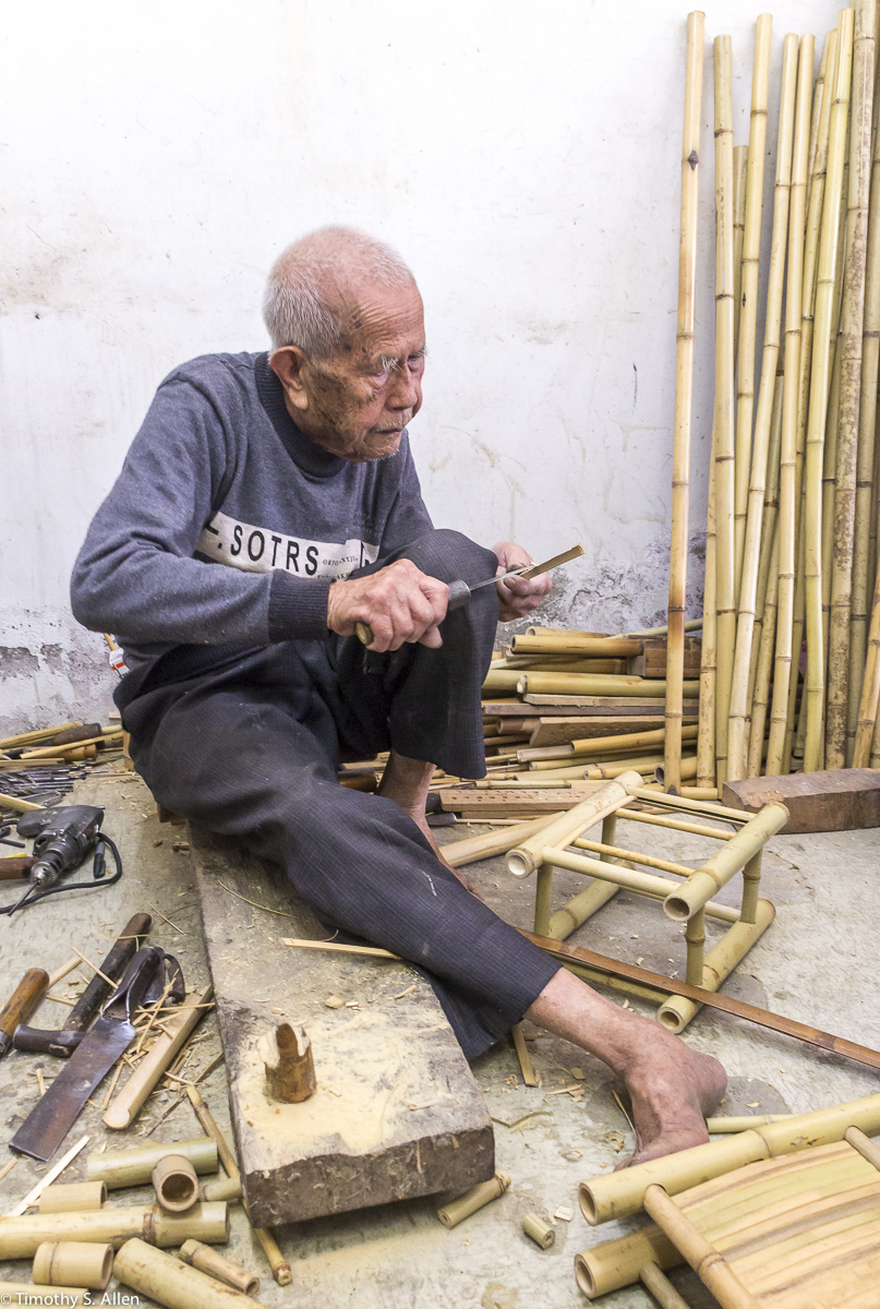 Bamboo Master is 92 years old and has worked  with bamboo since he was 14 years old.  April 12, 2015