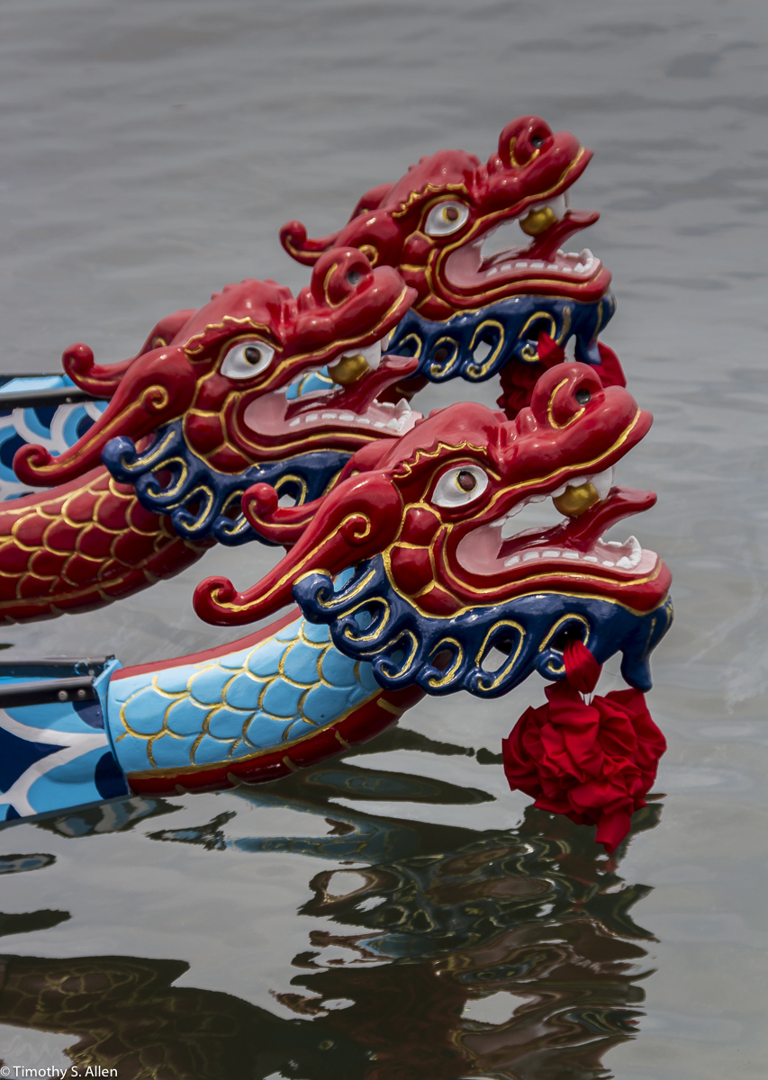 Racing Boats for the Dragon Boat Festival Badoazi Fishing Harbor, Taiwan June 1, 2015