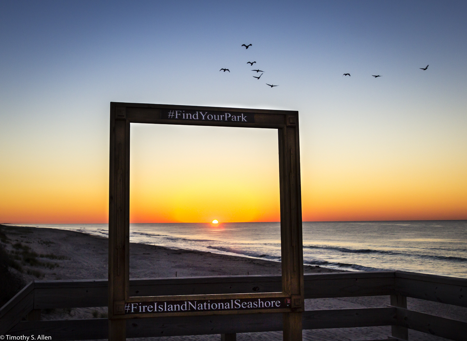 Sunrise over Fire Island National Seashore, Beach at Watch Hill Visitors Center, Fire Island, NY, USA September 15, 2015 This is the last of the Fire Island Series
